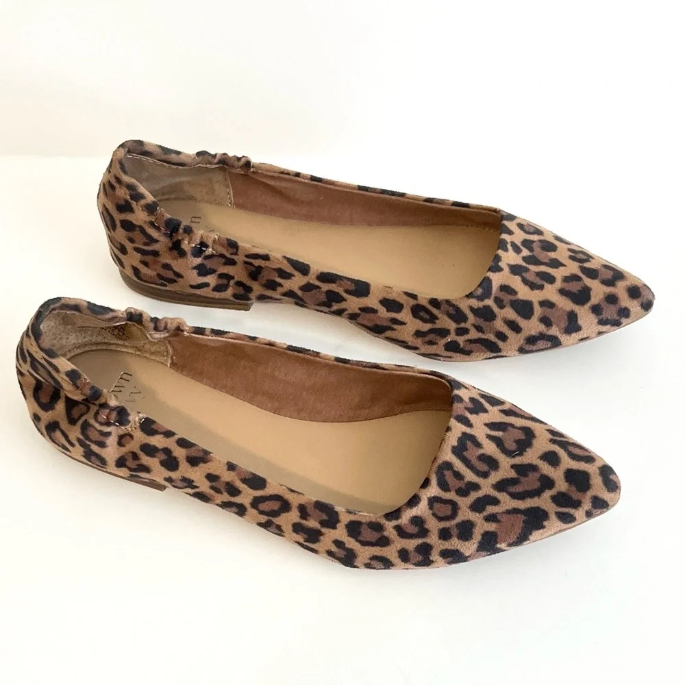 Crown & Ivy Jessica Leopard Print Pointed Flats